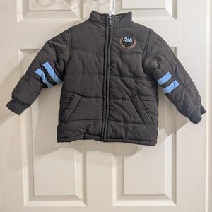 Kids Black and Blue Puffer Jacket